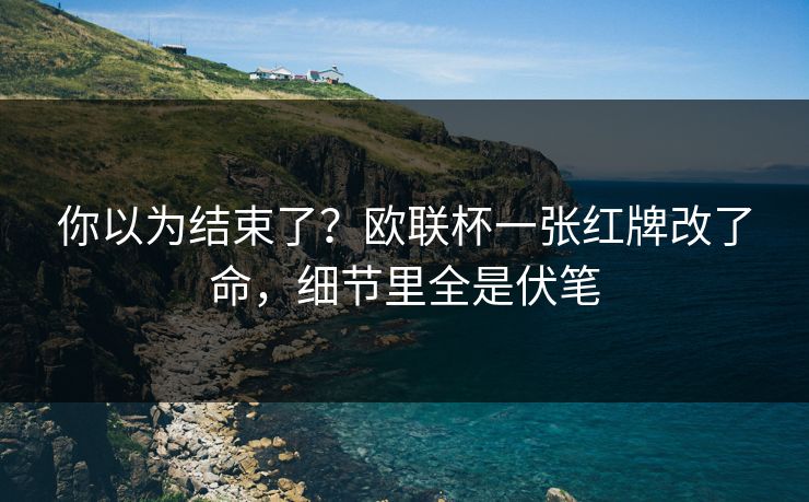 你以为结束了？欧联杯一张红牌改了命，细节里全是伏笔  第1张