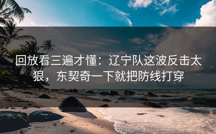 回放看三遍才懂：辽宁队这波反击太狠，东契奇一下就把防线打穿  第1张