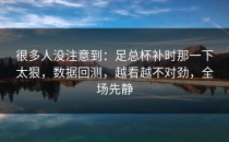很多人没注意到：足总杯补时那一下太狠，数据回测，越看越不对劲，全场先静
