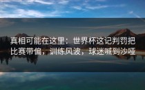真相可能在这里：世界杯这记判罚把比赛带偏，训练风波，球迷喊到沙哑