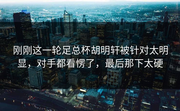 刚刚这一轮足总杯胡明轩被针对太明显，对手都看愣了，最后那下太硬  第1张