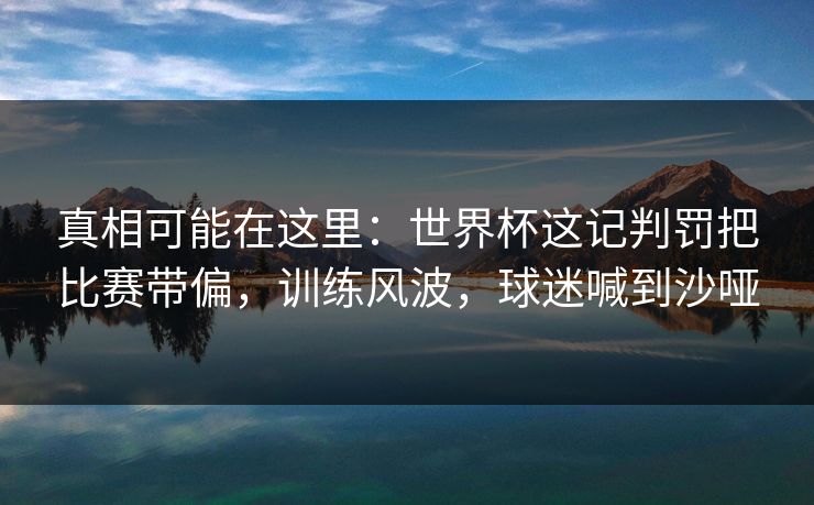 真相可能在这里：世界杯这记判罚把比赛带偏，训练风波，球迷喊到沙哑  第1张
